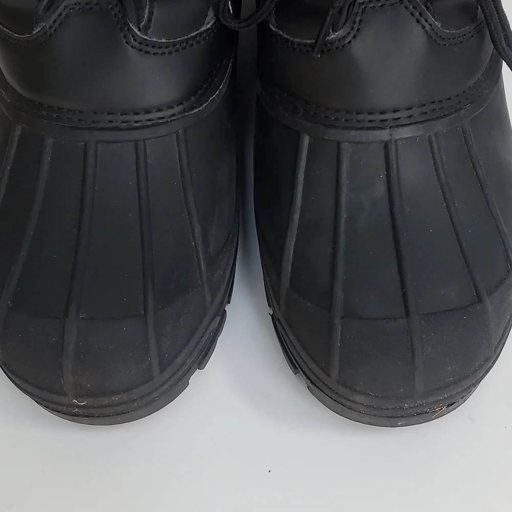 Polar Black Faux Fur Lined Mid Calf Duck Boots Size 10